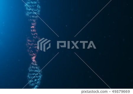3D illustration Virus DNA molecule, structure. Concept destroyed code human genome. Damage DNA 3D illustration Virus DNA molecule, structure. Concept destroyed code human genome. Damage DNA 49879669