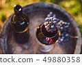 Glass of red wine with bottle 49880358