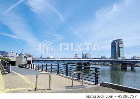 Lake Shinji Ohashi and the surrounding cityscape ... Shimane Prefecture Matsue City Weather: Sunny 49880757