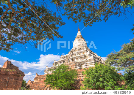 Bagan, Myanmar ancient temple ruins landscape in Bagan, Myanmar ancient temple ruins landscape in 49880949