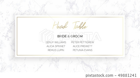 Head Table Bride and groom template. Gray marble 49881241