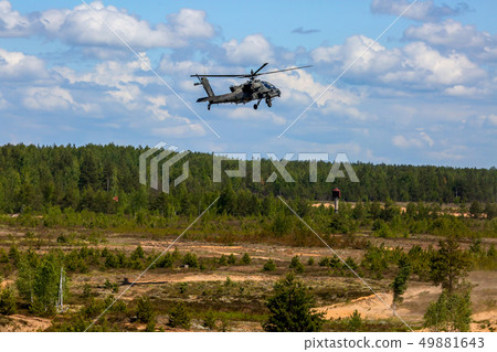 Fighting helicopter in military training Saber Fighting helicopter in military training Saber 49881643