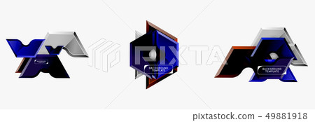 Modern geometric shapes abstract background or logo element. Dynamic color design 49881918