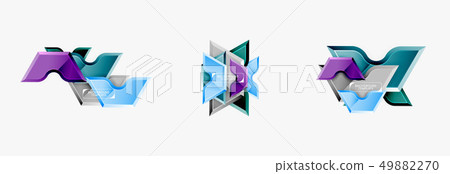 Techno geometric shapes abstract banner design 49882270