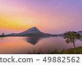 Mountains reflecting water before sunrise 49882562