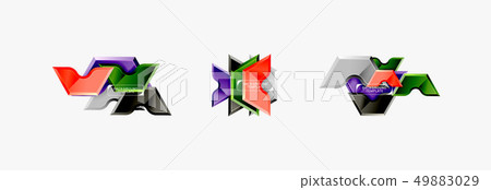 Modern geometric shapes abstract background or logo element. Dynamic color design Modern geometric shapes abstract background or logo element. Dynamic color design 49883029