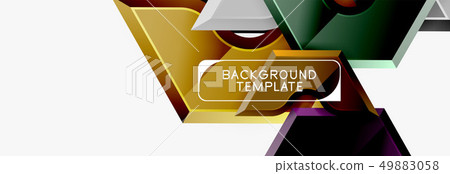 Techno geometric shapes abstract banner design 49883058