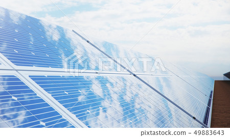 3D illustration Solar Panels. Alternative energy. Concept of renewable energy. Ecological, clean 49883643