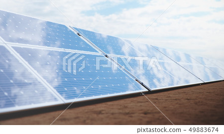 3D illustration Solar Panels. Alternative energy. Concept of renewable energy. Ecological, clean 49883674