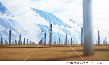 3D illustration Solar Panels. Alternative energy. Concept of renewable energy. Ecological, clean 49883765