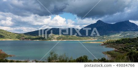 Blue lake in Zahara de la Sierra, Cadiz province, Andalusia, Spain. Blue lake in Zahara de la Sierra, Cadiz province, Andalusia, Spain. 49884766