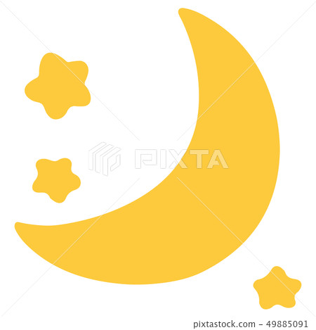 沒有主線的月亮和星星的簡單可愛插圖 49885091