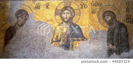 mosaic on the Hagia Sophia choir in Istanbul mosaic on the Hagia Sophia choir in Istanbul 49885324