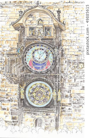 Astronomical Clock of the World Heritage Site-Czech Republic-Prague-City Hall Astronomical Clock of the World Heritage Site-Czech Republic-Prague-City Hall 49885615