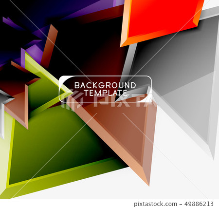 Minimal geometrical triangles with 3d effect abstract background template 49886213