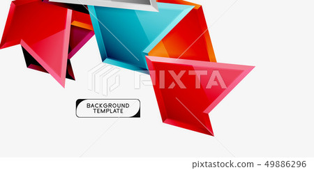 Minimal geometrical triangles with 3d effect abstract background template 49886296