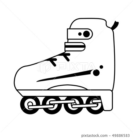 Skates sport equipment in black and white 49886583