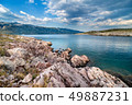 Adriatic Sea Bay With Dramatic Sky Overlooking 49887231