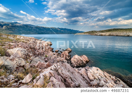 Adriatic Sea Bay With Dramatic Sky Overlooking 49887231