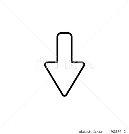 Arrow down line icon black on white background Arrow down line icon black on white background 49888642