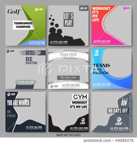 Set of Multicolored Templates for Social Media. Set of Multicolored Templates for Social Media. 49889276