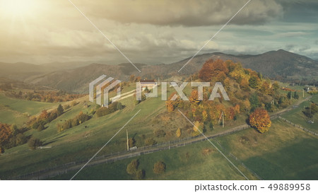 Colorful high mountain rural scenery aerial view 49889958