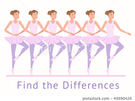 Find the Differences in jewelry on ballerinas. Find the Differences in jewelry on ballerinas. 49890426