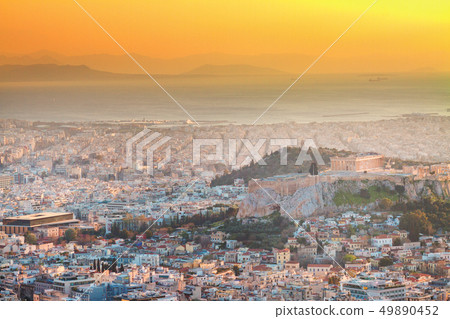 cityscape of Athens at night, Greece cityscape of Athens at night, Greece 49890452