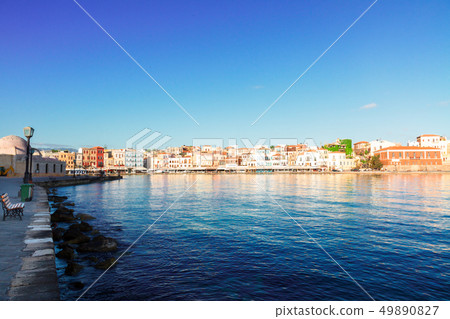 venetian habour of Chania, Crete, Greece venetian habour of Chania, Crete, Greece 49890827