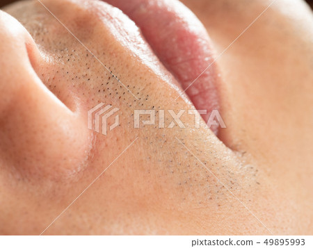 Up of the shave of male jaw Up of the shave of male jaw 49895993