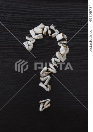 Question mark of cigarette butts Question mark of cigarette butts 49896784
