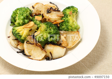 Broccoli and turnip salad, warm salad, vegetable salad 49897150