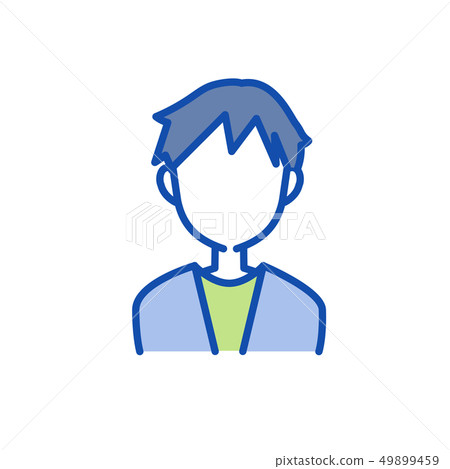 男性上半身前面沒有表情 插圖素材 圖庫