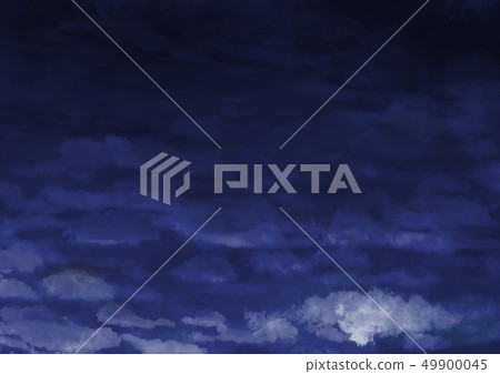 Illustration of a night sky with lots of clouds 49900045