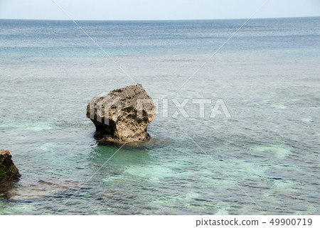Blue sea South country off Saba reef rock Blue sea South country off Saba reef rock 49900719