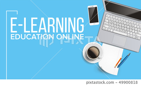 E-learning, Online Education Web Banner Vector Template E-learning, Online Education Web Banner Vector Template 49900818