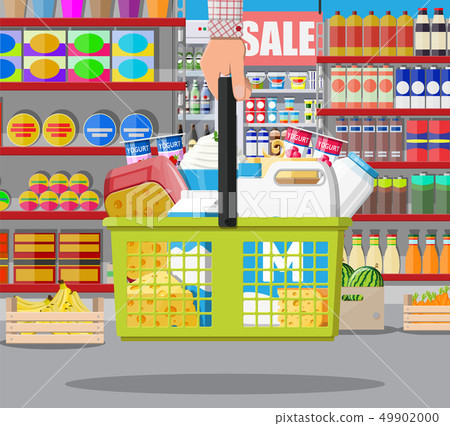 Milk counter in supermarket. Milk counter in supermarket. 49902000