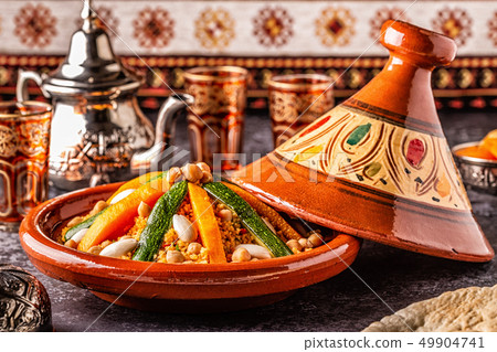 Vegetable tagine with almond and chickpea 49904741