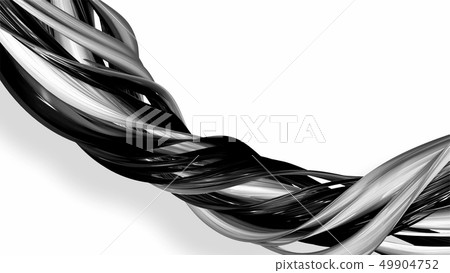 Black and white twisted plastic stripes with beautiful highlights. 49904752