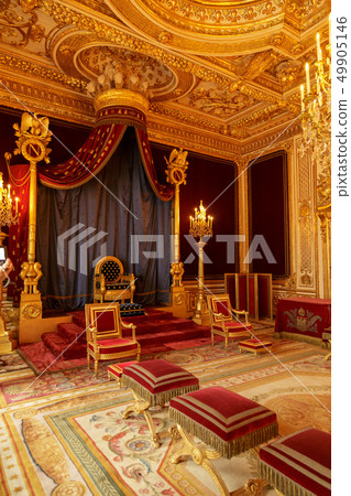 Paris France, March 31, 2017: Fontainebleau Palace Paris France, March 31, 2017: Fontainebleau Palace 49905146