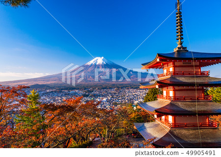 《Yamanashi Prefecture》 Asahi baths the cherry blossoms of Niikurayama Sengen Park, Chureito Pagoda, Shinsetsu Fuji 《Yamanashi Prefecture》 Asahi baths the cherry blossoms of Niikurayama Sengen Park, Chureito Pagoda, Shinsetsu Fuji 49905491