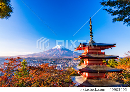 《Yamanashi Prefecture》 Asahi baths the cherry blossoms of Niikurayama Sengen Park, Chureito Pagoda, Shinsetsu Fuji 《Yamanashi Prefecture》 Asahi baths the cherry blossoms of Niikurayama Sengen Park, Chureito Pagoda, Shinsetsu Fuji 49905493