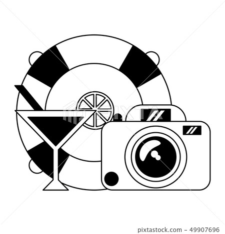 Vacations and travel black and white 49907696