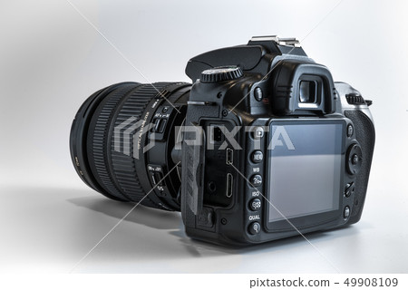 Close-up of a professional digital dslr camera Close-up of a professional digital dslr camera 49908109