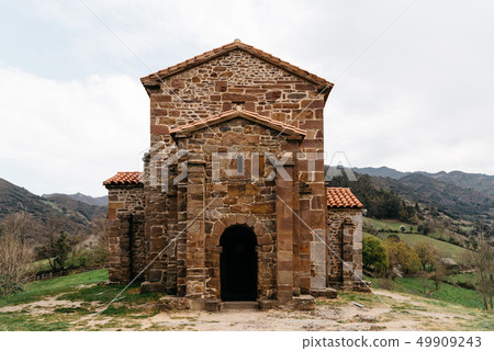 Exterior view of St Christine of Lena church at spring 49909243