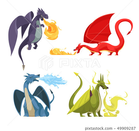 Dragons Fire Cartoon Concept 49909287