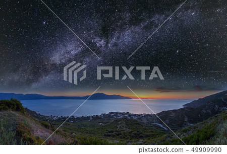 Adriatic sea night view, Orikum, Albania 49909990