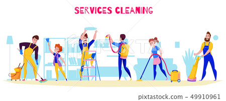 Cleaning Service Horizontal Composition  49910961