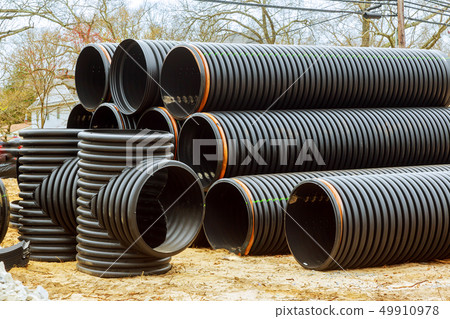 Under construction of housing of stacked plastic Under construction of housing of stacked plastic 49910978