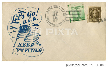 cover with patriotic cachet Let's go U.S.A. cover with patriotic cachet Let's go U.S.A. 49911080
